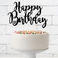 Preview: Cake Topper - Happy Birthday - Schwarz